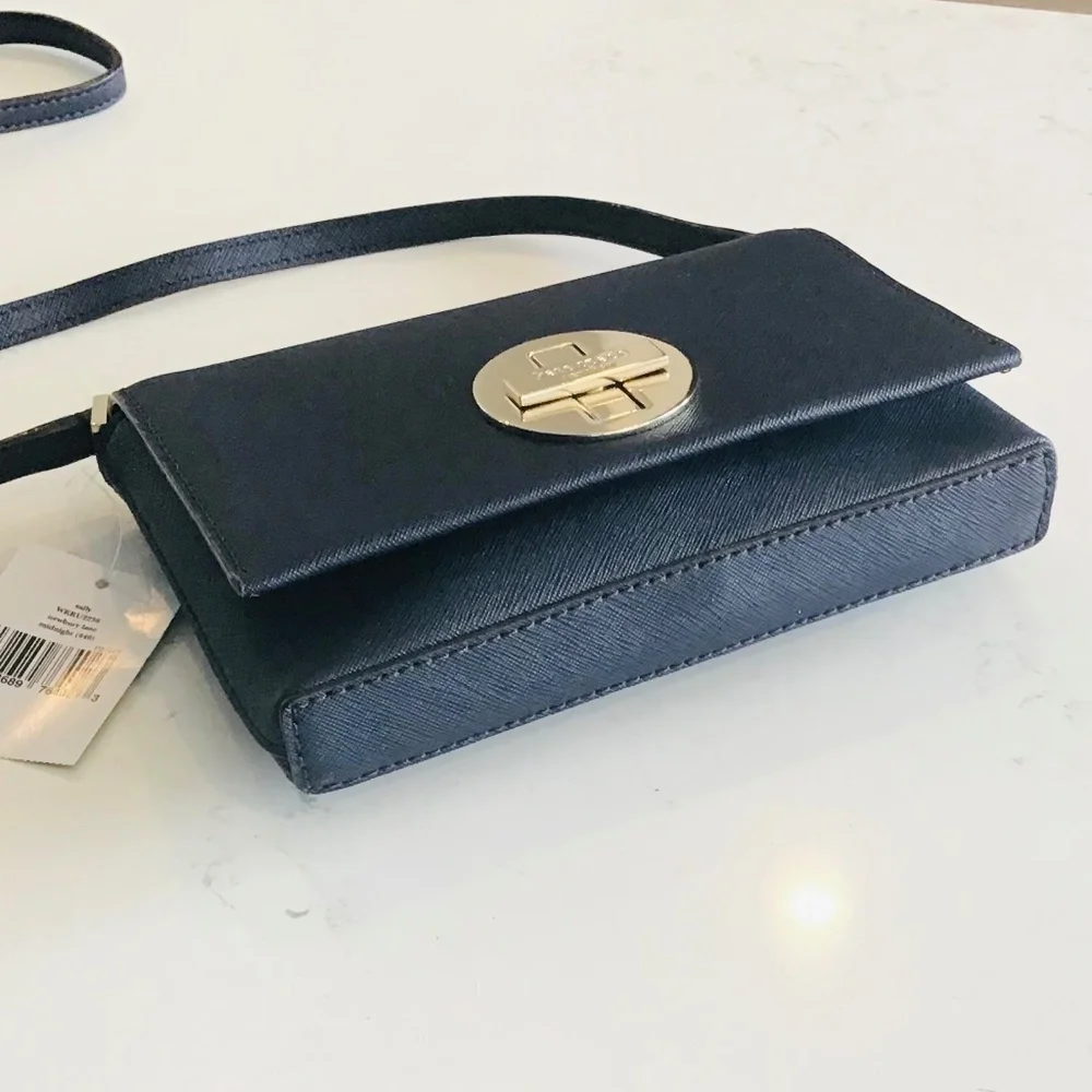KATE SPADE midnight blue crossbody bag, Newbury Lane in Saffiano leather BNWT - Picture 6 of 14